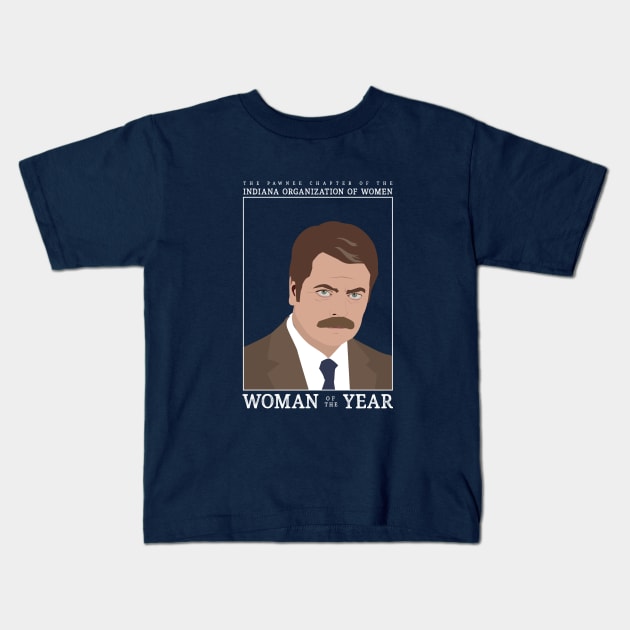 Woman of the Year Kids T-Shirt by Cat Bone Design